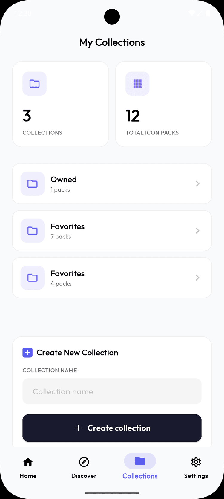 Écran Collections